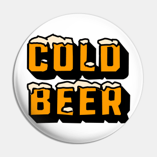 Vibrant and Minimalist Cold Beer Typography Pin