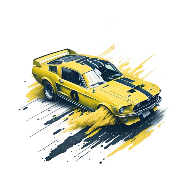 Yellow Mustang by Fanbros_art