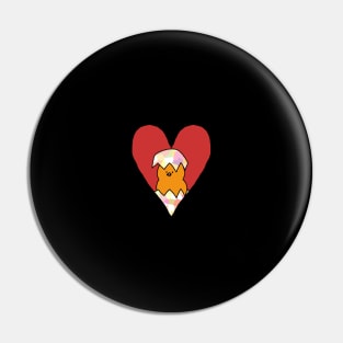 My Small Baby Chicken Valentine Pin