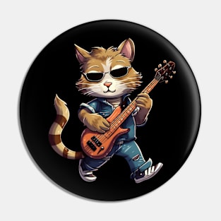 cat playing guitar Pin