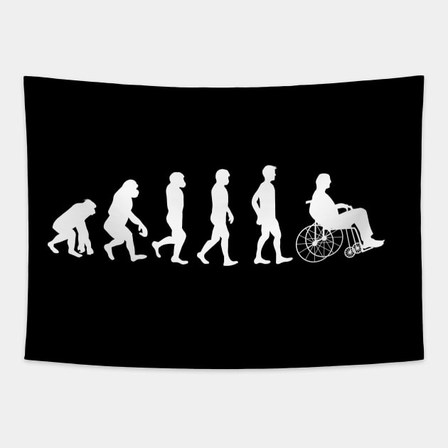 'Evolution Of Wheelchair' Hilarous Wheelchair Gift Tapestry by ourwackyhome