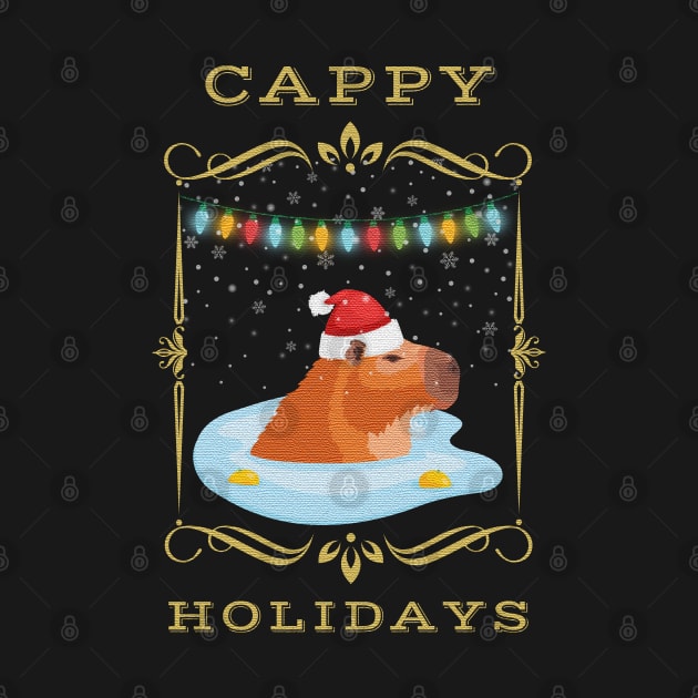 Christmas Capybara  Holiday Winter by Tidio Art