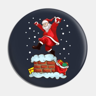 Karate Santa Crane Pose Merry Christmas Martial Arts Pin