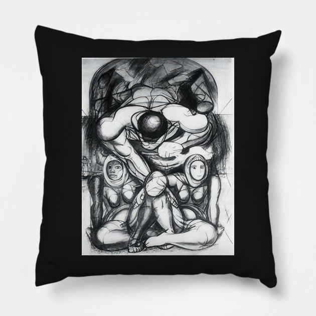 allegory of racial equality 1943 - David Alfaro Siqueiros Pillow by Kollagio