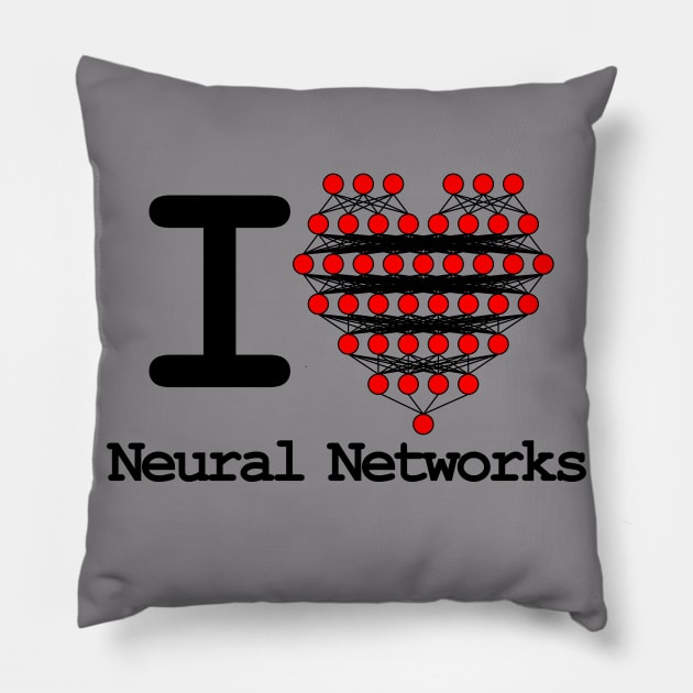 "I Love Neural Networks" Deep Learning Pillow by Decamega