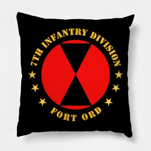 7th Infantry Division - Fort Ord wo BkGrd Pillow by twix123844