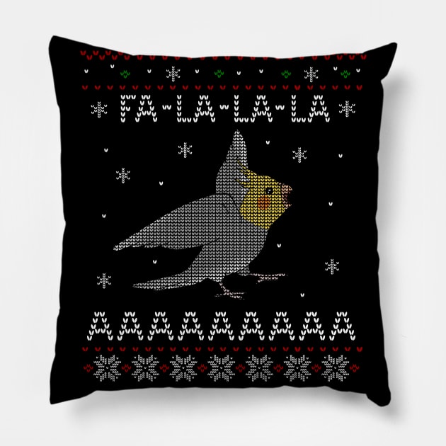 FA LA LA Ugly Christmas Cockatiel Pillow by FandomizedRose