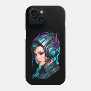 Cyberpunk Futuristic girl comic art design Phone Case