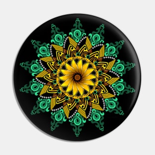 Sunflower Mandala Pin