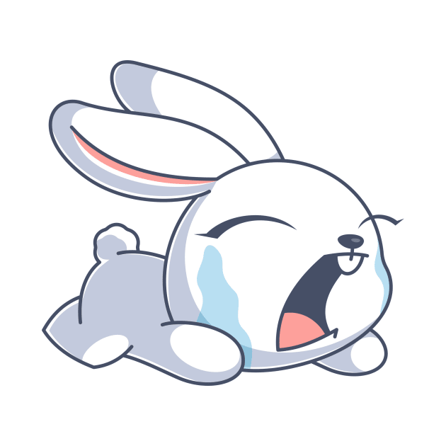 The cute bunny is crying cartoon by Wawadzgnstuff