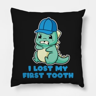 Kids I Lost My First Tooth - Cute Dinosaurs print Pillow