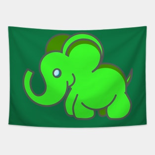 Green Elephant Tapestry