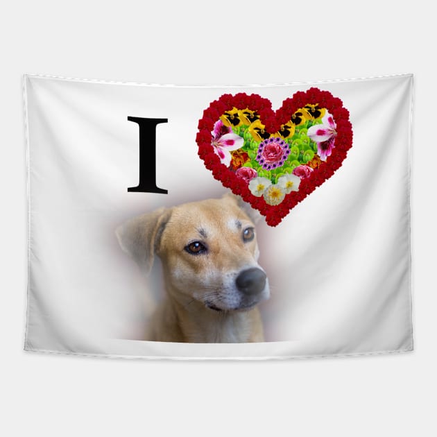 i love dog Tapestry by rickylabellevie