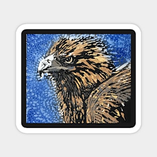 Wedgetail Eagle, original reduction linocut by Geoff Hargraves Magnet