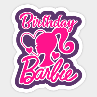 Pegatinas: Pink  Barbie party decorations, Happy birthday logo, Princess  sticker