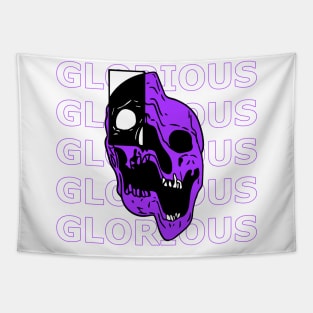 skull glorious purple typography Tapestry