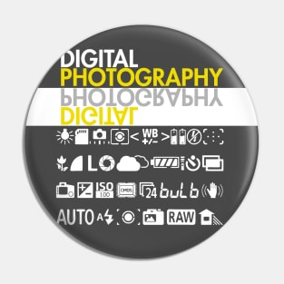 Photographer Digital Photography DSLR Camera Symbols Settings Pin