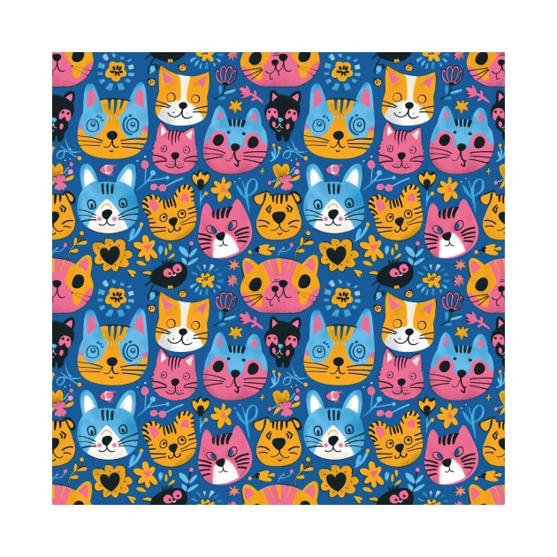 Whimsical Animal Faces Pattern by star trek fanart and more