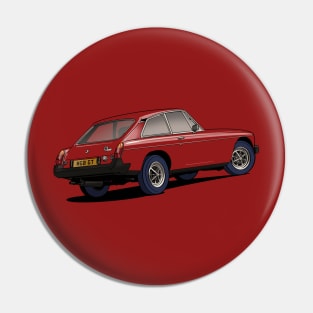 MGB GT classic British sports car in Burgundy red Pin