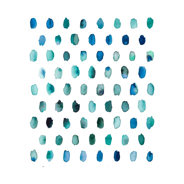 Artistic Palette Watercolor Dots Blue by ninoladesign