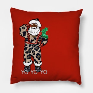 yo black santa claus christmas Pillow