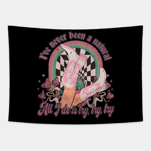 Graphic Vintage I've Never Been A Natural Funny Gifts Tapestry by DesignDRart