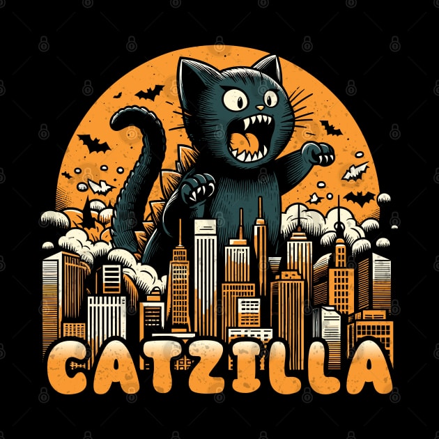 Catzilla - Funny Vintage Cat by Trendsdk