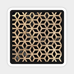 Abstract Pattern Shapes Golden / Black Magnet