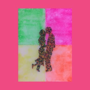 Colourful loving couple T-Shirt