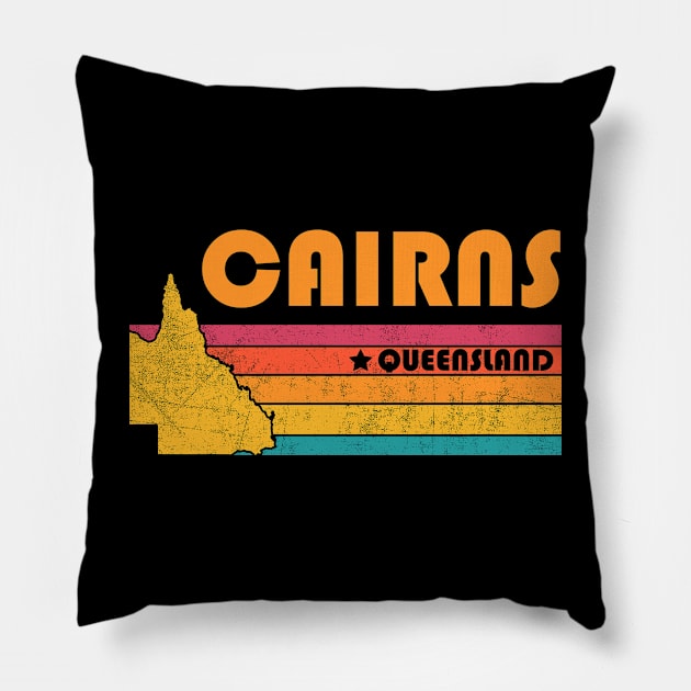 Cairns Queensland Vintage Distressed Souvenir Pillow by NickDezArts