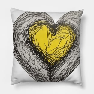 Heart Yellow Shadow Silhouette Anime Style Collection No. 256 Pillow