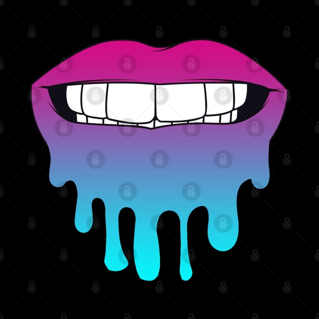 Vaporwave Dripping Lips Teeth Together by aaallsmiles