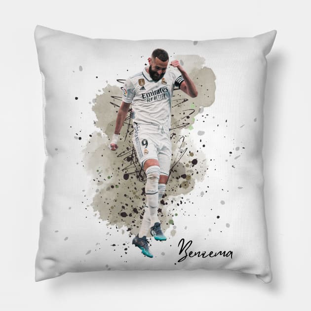 Benzema Celebration Pillow by Lottz_Design 