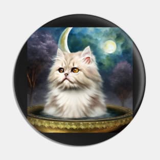 White Persian Cat Pin