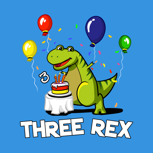 Three Rex 3rd Birthday Party T-Rex Dinosaur by underheaven