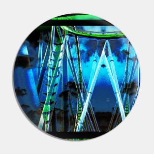 Comic Book Inspired Roller Coaster Photography Pin