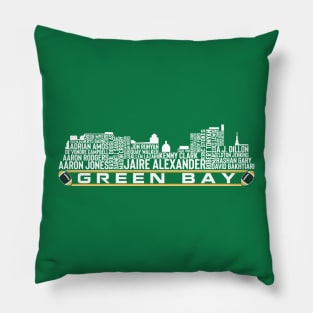 Green Bay Football Team 23 Player Roster, Green Bay Skyline Pillow