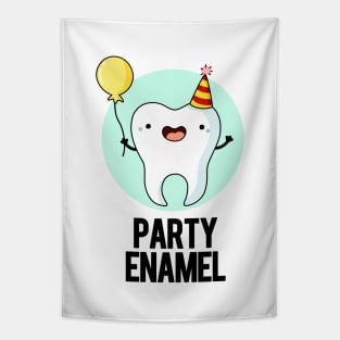 Party Enamel Funny Tooth Pun Tapestry