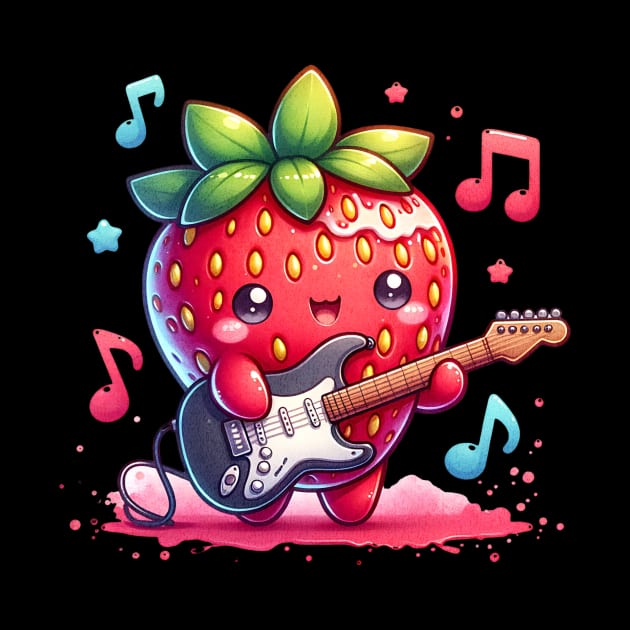 Strawberry Guitarist by The Jumping Cart