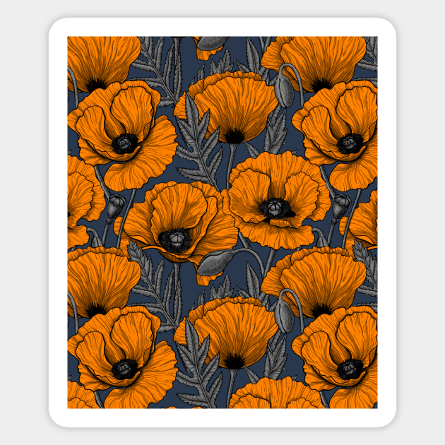 Orange poppy garden 2 - Poppy - Sticker