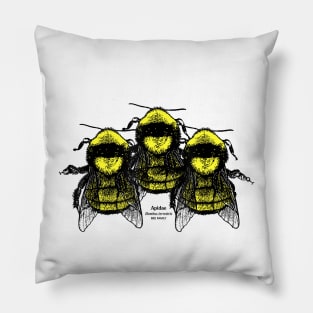 3 Bombus Bee Family, nature and insect lovers white or gray Pillow