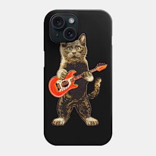 The cat with the guitar,music lover cat Phone Case