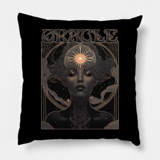 Oracle - Ancient Priestess of Prophecy Art Nouveau Pillow