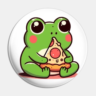 Frog Eat Pizza Pin