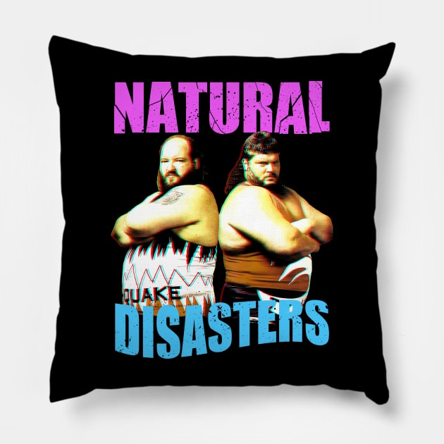 Earthquake and Typhoon, Natural Disasters Pillow by RetroVania