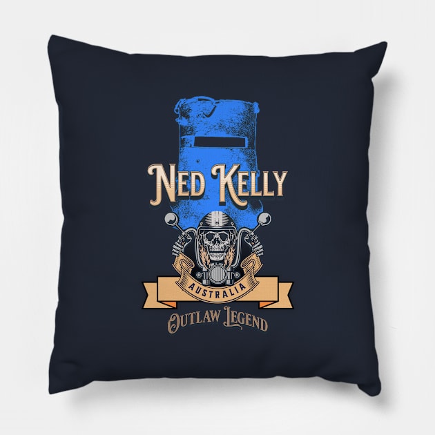 Ned Kelly Outlaw Pillow by bert englefield 