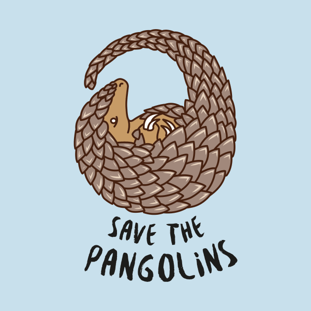 Save the Pangolins - Curled Up Pangolin by bangtees