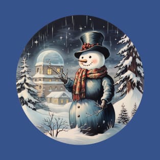 Cute Traditional Vintage Snowman T-Shirt
