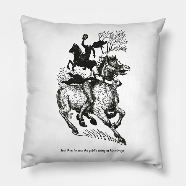 The Legend of Sleepy Hollow Washington Irving Illustration Pillow by buythebook86