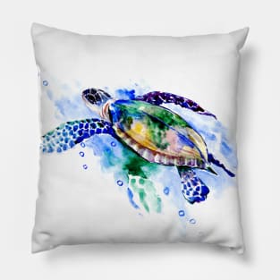 Swimming Sea Turtle Pillow